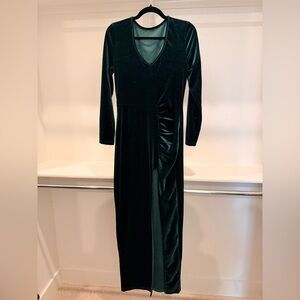 Elegant Velvet Green Dress